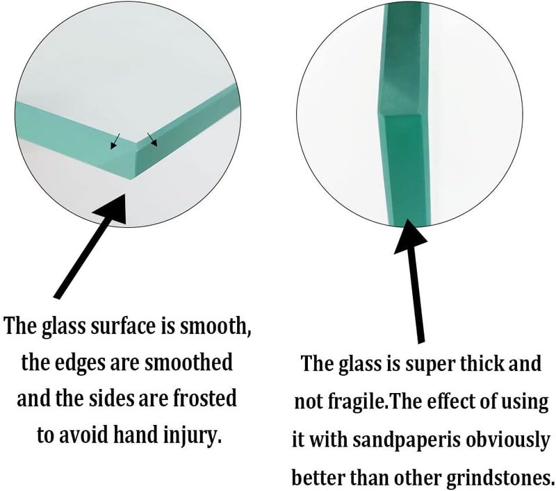 SCOTTCHEN Float Plate Glass Lapping Plate for Scary Sharp System 5-1/8in W x 11-7/8in L x 8mm T, with Anti-slip mat-1pcs - Image 3